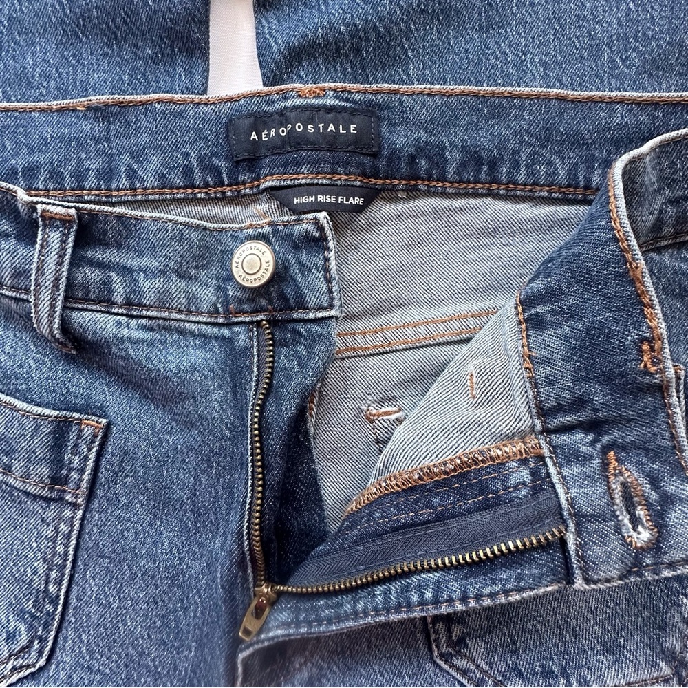 Aeropostale‎ High Rise Flare Denim Jeans Women’s 8 Medium Wash Inseam 27” Aero - Picture 4 of 14